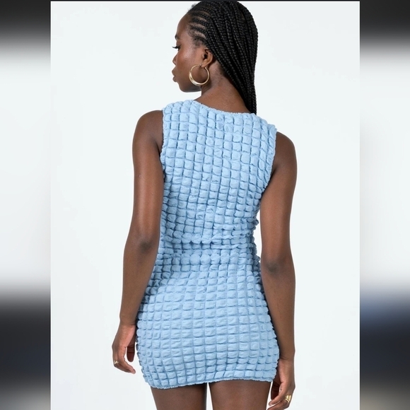 Princess Polly Kendrick Mini Dress in Baby Blue Y2K Size 6 - Picture 2 of 10